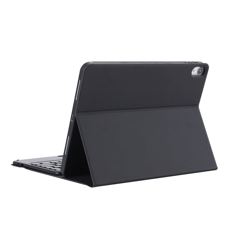 YT11B-A Detachable Candy Color Skin Feel Texture Round Keycap Bluetooth Keyboard Leather Case with Touch Control For iPad Air 4 2020 / Air 5 2022 / Pro 11 inch 2022 / 2021 / 2020 / 2018(Black)