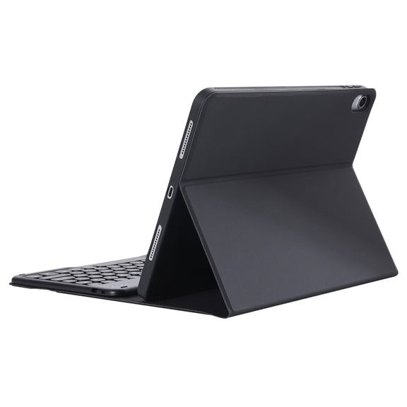 YT11B Detachable Candy Color Skin Feel Texture Round Keycap Bluetooth Keyboard Leather Case For iPad Pro 11 inch 2020 & 2018(Black)