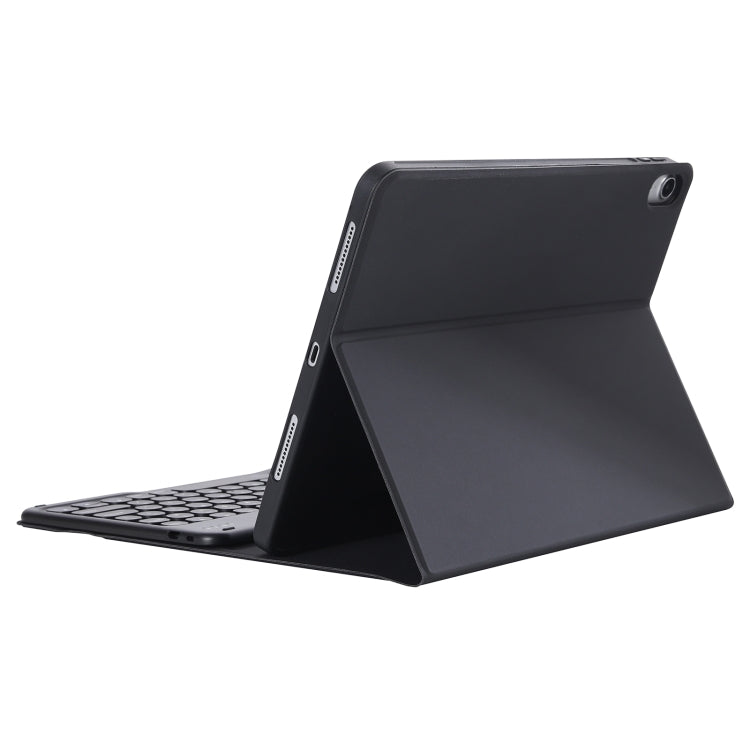 YT11B Detachable Candy Color Skin Feel Texture Round Keycap Bluetooth Keyboard Leather Case For iPad Pro 11 inch 2020 & 2018(Black)
