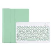 YT11B Detachable Candy Color Skin Feel Texture Round Keycap Bluetooth Keyboard Leather Case For iPad Air 4 2020 / Air 5 2022 / Pro 11 inch 2022 / 2021 / 2020 / 2018(Light Green)
