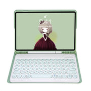 YT11B Detachable Candy Color Skin Feel Texture Round Keycap Bluetooth Keyboard Leather Case For iPad Air 4 2020 / Air 5 2022 / Pro 11 inch 2022 / 2021 / 2020 / 2018(Light Green)