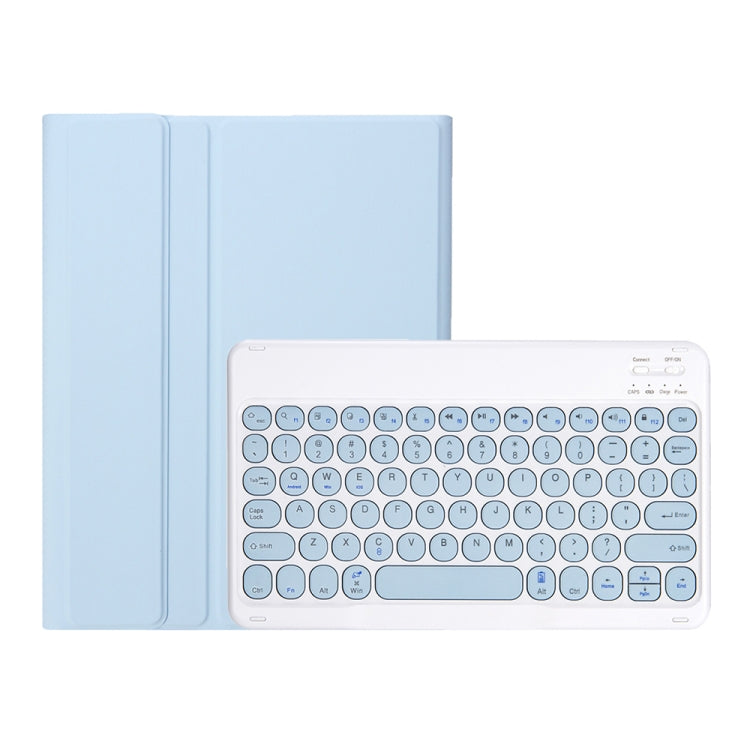YT11B Detachable Candy Color Skin Feel Texture Round Keycap Bluetooth Keyboard Leather Case For iPad Pro 11 inch 2020 & 2018(White Ice)