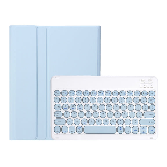 YT11B Detachable Candy Color Skin Feel Texture Round Keycap Bluetooth Keyboard Leather Case For iPad Pro 11 inch 2020 & 2018(White Ice)
