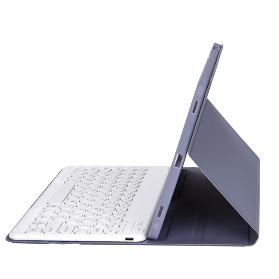YT11B Detachable Candy Color Skin Feel Texture Round Keycap Bluetooth Keyboard Leather Case For iPad Pro 11 inch 2020 & 2018(Purple)