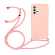 For Samsung Galaxy A32 5G Wheat Straw Material + TPU Protective Case with Lanyard(Pink) - Galaxy Phone Cases by PMC TechLife | Online Shopping South Africa | PMC TechLife