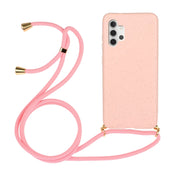 For Samsung Galaxy A32 5G Wheat Straw Material + TPU Protective Case with Lanyard(Pink)