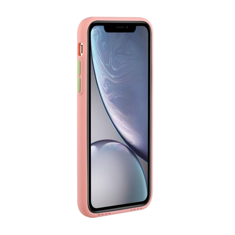 For iPhone XR Card Slot Design Shockproof TPU Protective Case(Pink)