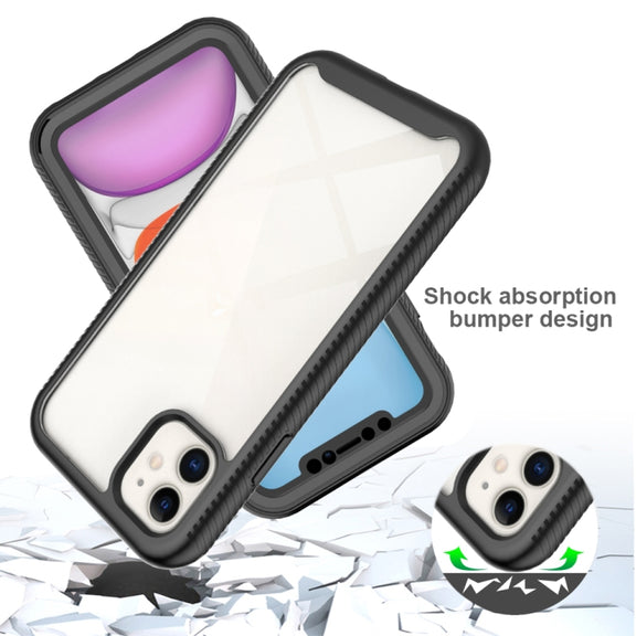 For iPhone 11 Starry Sky Solid Color Series Shockproof PC + TPU Case with PET Film (Red)