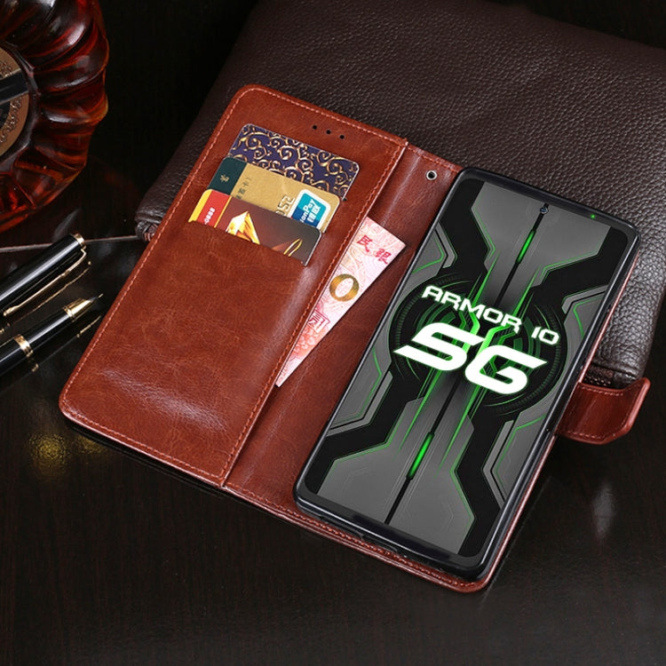 For Ulefone Armor 10 5G idewei Crazy Horse Texture Horizontal Flip Leather Case with Holder & Card Slots & Wallet(White)