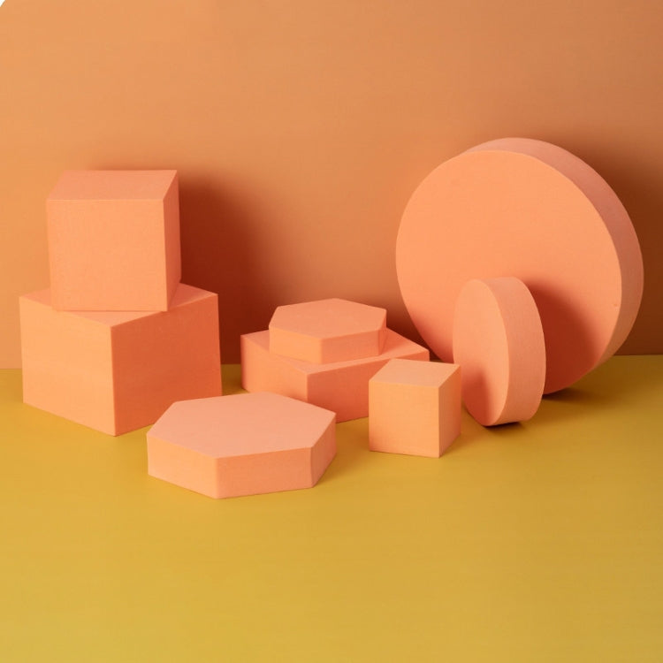 8 in 1 Different Sizes Geometric Cube Solid Color Photography Photo Background Table Shooting Foam Props(Orange)