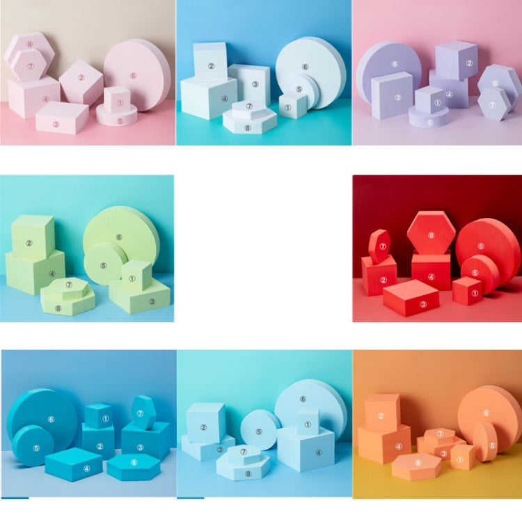8 in 1 Different Sizes Geometric Cube Solid Color Photography Photo Background Table Shooting Foam Props(Light Pink)