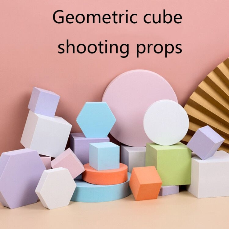 8 in 1 Different Sizes Geometric Cube Solid Color Photography Photo Background Table Shooting Foam Props (Yellow)