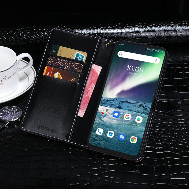 For UMIDIGI Bison GT idewei Crocodile Texture Horizontal Flip Leather Case with Holder & Card Slots & Wallet(Black)