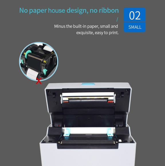 POS-9220 100x150mm Thermal Express Bill Self-adhesive Label Printer, USB with Holder Version, EU Plug