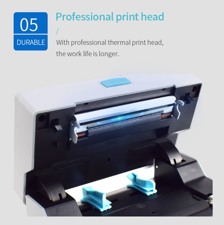 POS-9220 100x150mm Thermal Express Bill Self-adhesive Label Printer, USB with Holder Version, UK Plug