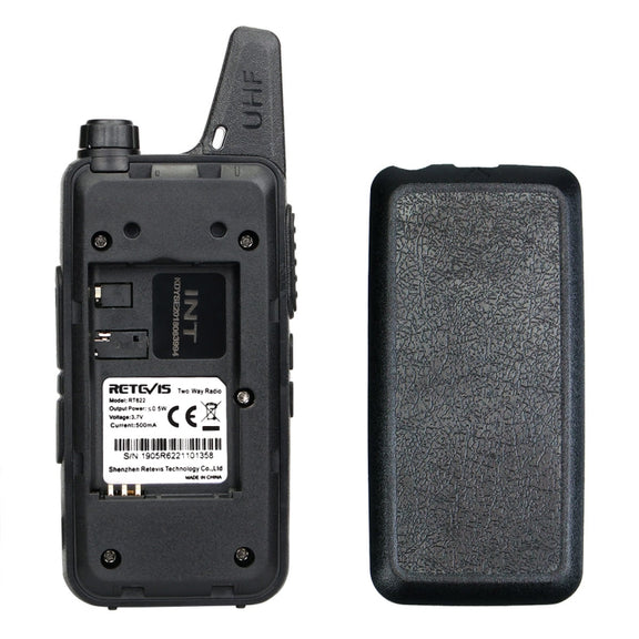 1 Pair RETEVIS RT622 EU Frequency 400-480MHz 16CHS Two Way Radio Handheld Walkie Talkie, EU Plug(Black)