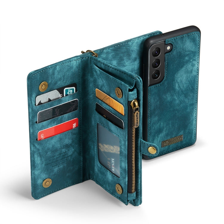 ForFor Samsung Galaxy S21 FE CaseMe 008 Detachable Multifunctional Flip Leather Phone Case(Blue)