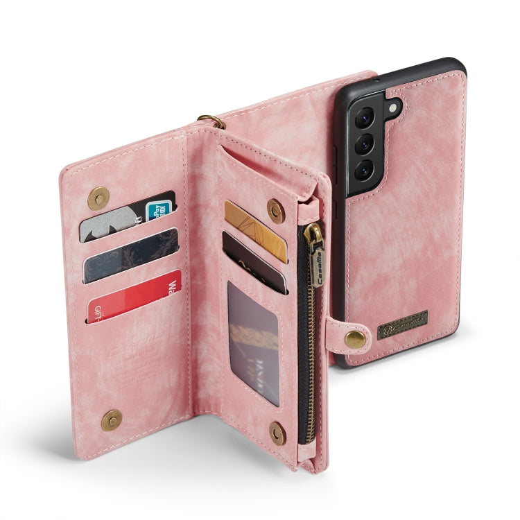 For Samsung Galaxy S21 FE CaseMe 008 Detachable Multifunctional Flip Leather Phone Case(Pink)