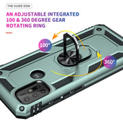 For Motorola Moto G10 / G30 Shockproof TPU + PC Protective Case with 360 Degree Rotating Holder(Green)