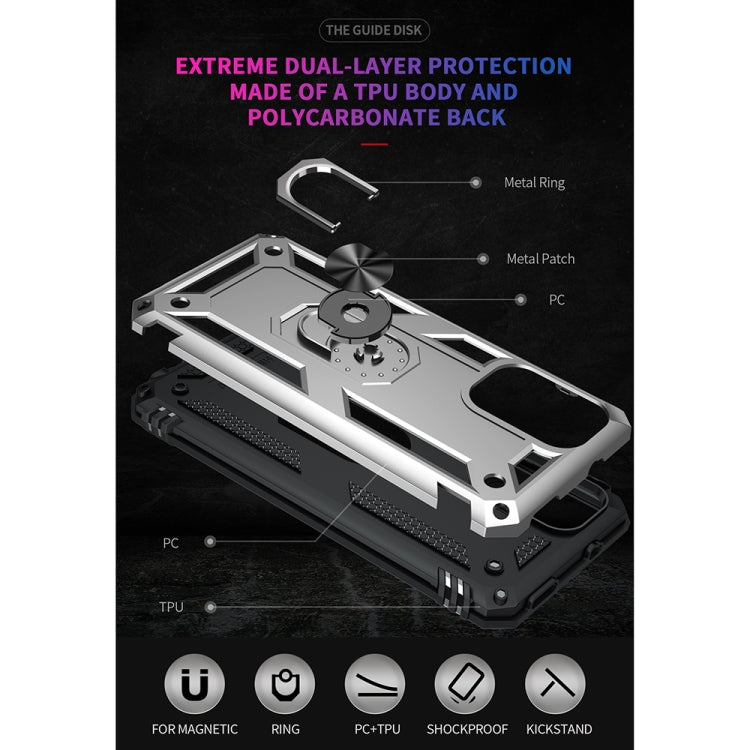 For Xiaomi Redmi Note 10 Pro Shockproof TPU + PC Protective Case with 360 Degree Rotating Holder(Silver)