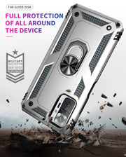 For Xiaomi Redmi Note 10 Pro Shockproof TPU + PC Protective Case with 360 Degree Rotating Holder(Silver)