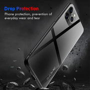 For iPhone 11 Pro Max Carbon Fiber Texture Gradient Color Glass Case(White)
