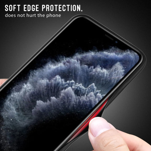 For iPhone 11 Pro Max Carbon Fiber Texture Gradient Color Glass Case(White)