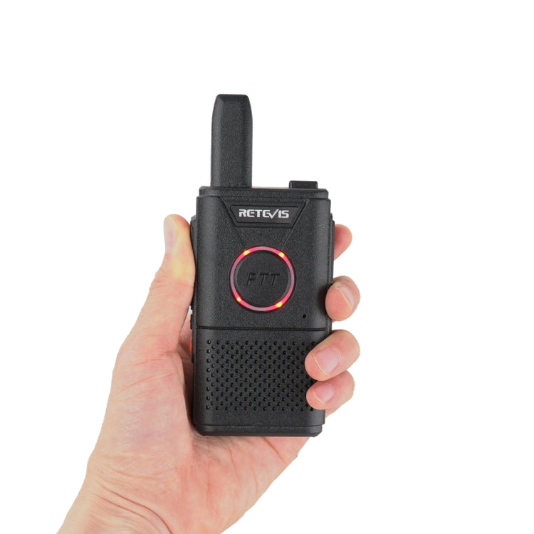 1 Pair RETEVIS RT18 PMR446 16CHS Dual PTT Handheld Walkie Talkie, EU Plug(Black)