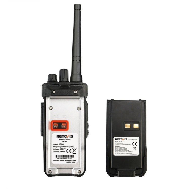 RETEVIS RT48 2W 16CHS Water-resistant FRS Handheld Walkie Talkie, US Plug(Black)