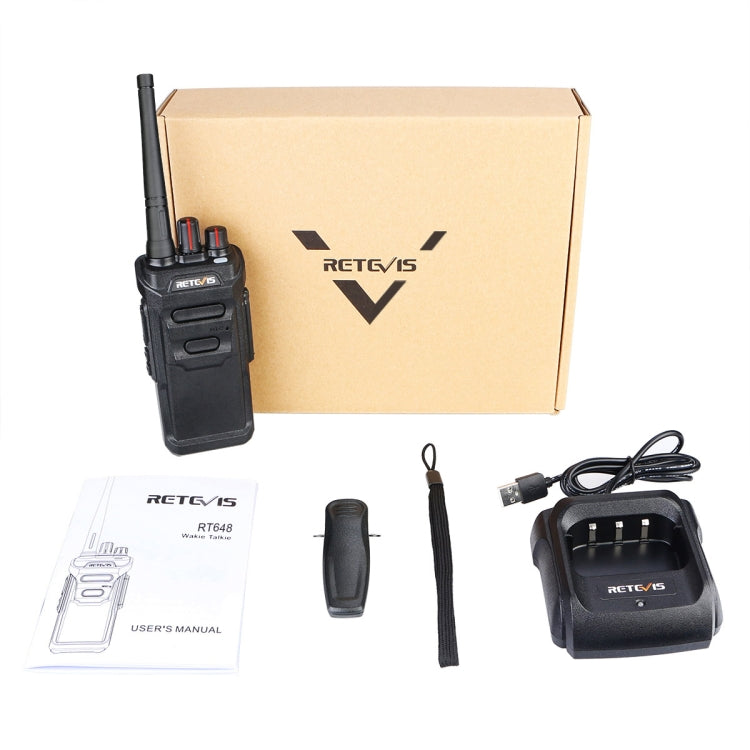 RETEVIS RT48 2W 16CHS Water-resistant FRS Handheld Walkie Talkie, US Plug(Black)