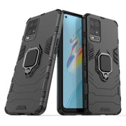 For OPPO A54 4G Shockproof PC + TPU Protective Case with Magnetic Ring Holder(Black)