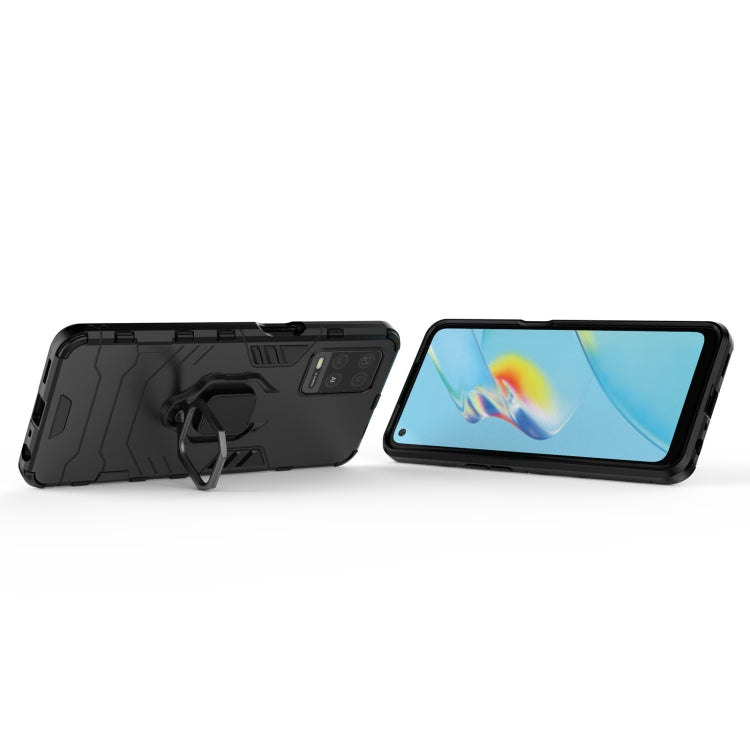 For OPPO A54 4G Shockproof PC + TPU Protective Case with Magnetic Ring Holder(Black)