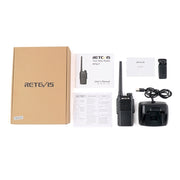 RETEVIS RT47 16CHS IP67 Water-resistant FRS Two Way Radio Handheld Walkie Talkie, US Plug(Black)