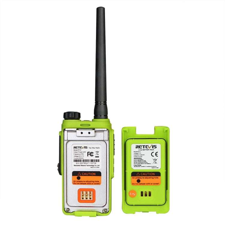RETEVIS RT47 16CHS IP67 Water-resistant FRS Two Way Radio Handheld Walkie Talkie, US Plug(Green)