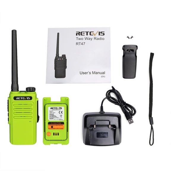 RETEVIS RT47 16CHS IP67 Water-resistant FRS Two Way Radio Handheld Walkie Talkie, US Plug(Green)