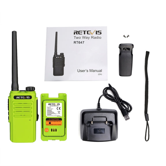 RETEVIS RT47 PMR446 16CHS IP67 Water-resistant FRS Two Way Radio Handheld Walkie Talkie, EU Plug(Green)