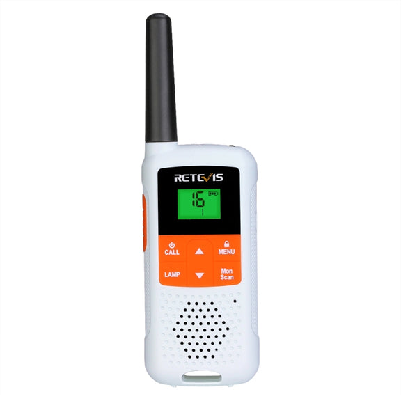 1 Pair RETEVIS RT649B 0.5W EU Frequency 446.00625-446.19375MHz 16CHS Two Way Radio Handheld Walkie Talkie, EU Plug(White)