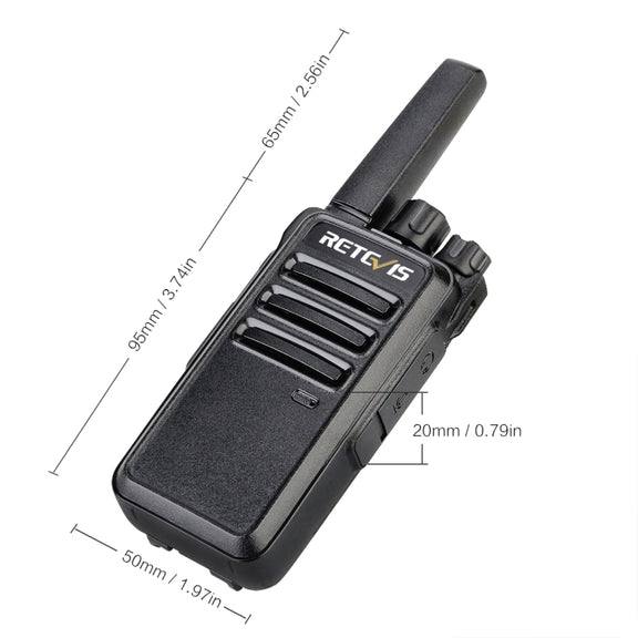 1 Pair RETEVIS RT668 0.5W PMR446 16CHS Two Way Radio Handheld Walkie Talkie, EU Plug(Black)