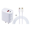 U087 20W USB-C / Type-C + USB Ports Charger with 100W Type-C to 8 Pin Fast Charging Cable 2m, US Plug - USB Charger by PMC TechLife | Online Shopping South Africa | PMC TechLife | Buy Now Pay Later Mobicred