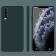 For Huawei P30 Solid Color Imitation Liquid Silicone Straight Edge Dropproof Full Coverage Protective Case(Dark Green) - Huawei Cases by PMC TechLife | Online Shopping South Africa | PMC TechLife