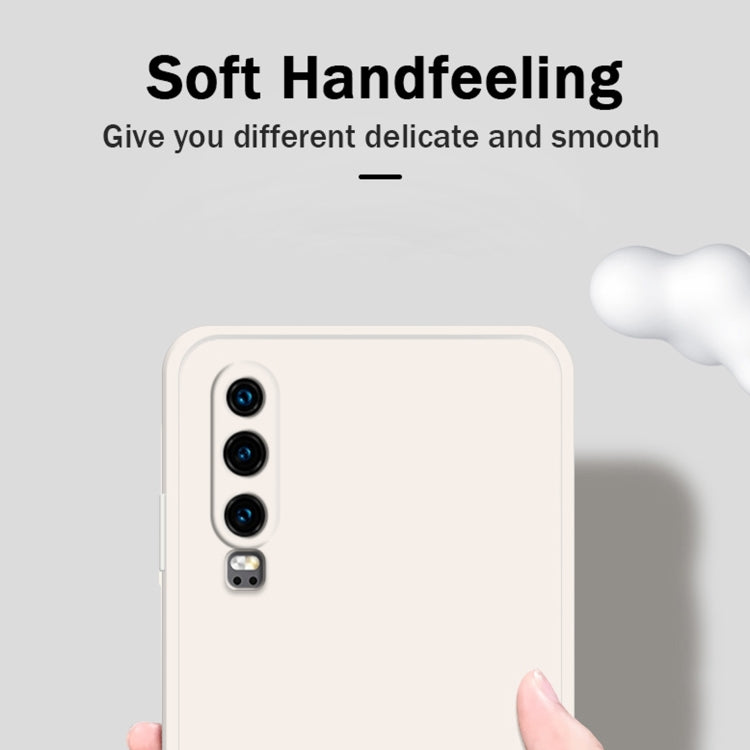 For Huawei P30 Solid Color Imitation Liquid Silicone Straight Edge Dropproof Full Coverage Protective Case(Dark Green)