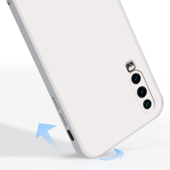 For Huawei P30 Solid Color Imitation Liquid Silicone Straight Edge Dropproof Full Coverage Protective Case(Dark Green)