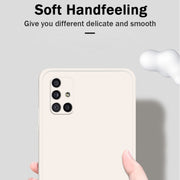 For Samsung Galaxy M51 Solid Color Imitation Liquid Silicone Straight Edge Dropproof Full Coverage Protective Case(White)