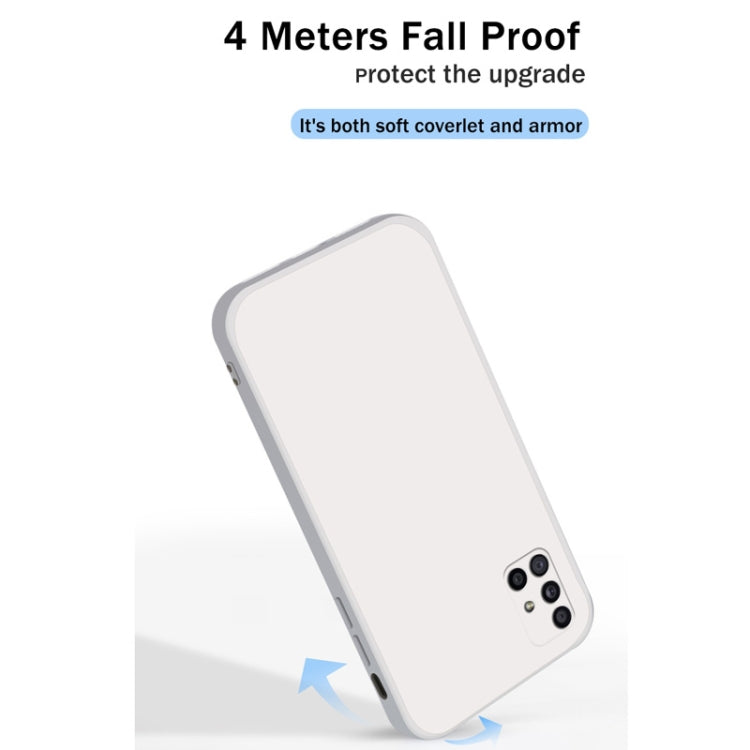 For Samsung Galaxy M51 Solid Color Imitation Liquid Silicone Straight Edge Dropproof Full Coverage Protective Case(White)