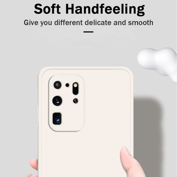 For Samsung Galaxy S20 Ultra Solid Color Imitation Liquid Silicone Straight Edge Dropproof Full Coverage Protective Case(Matcha Green)
