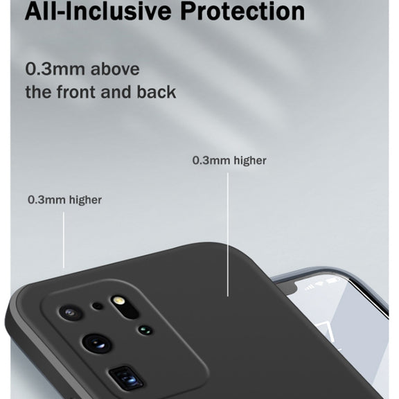 For Samsung Galaxy S20 Ultra Solid Color Imitation Liquid Silicone Straight Edge Dropproof Full Coverage Protective Case(Matcha Green)