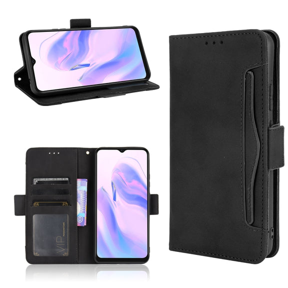 For Blackview A70 (2021) Skin Feel Calf Pattern Horizontal Flip Leather Case with Holder & Card Slots & Photo Frame(Black)