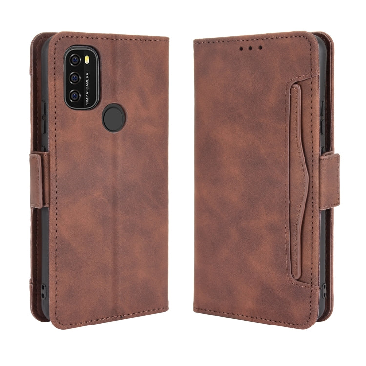 For Blackview A70 (2021) Skin Feel Calf Pattern Horizontal Flip Leather Case with Holder & Card Slots & Photo Frame(Brown)