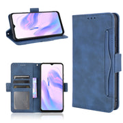 For Blackview A70 (2021) Skin Feel Calf Pattern Horizontal Flip Leather Case with Holder & Card Slots & Photo Frame(Blue)