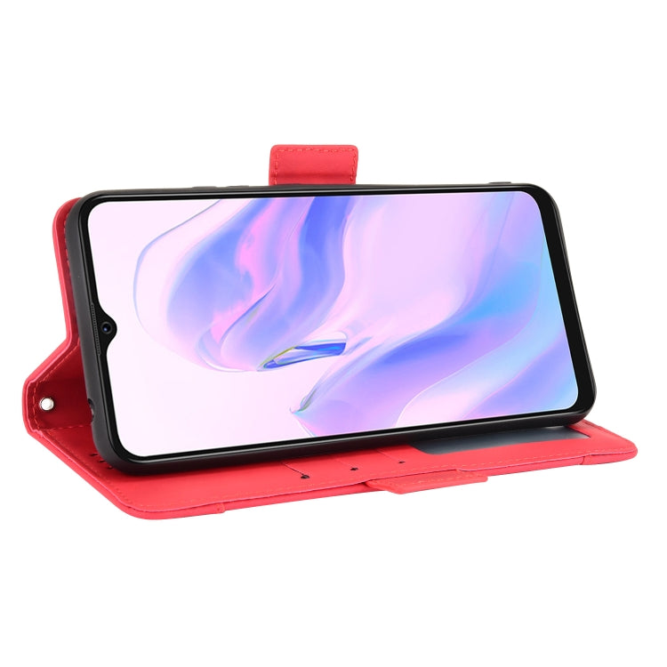 For Blackview A70 (2021) Skin Feel Calf Pattern Horizontal Flip Leather Case with Holder & Card Slots & Photo Frame(Red)